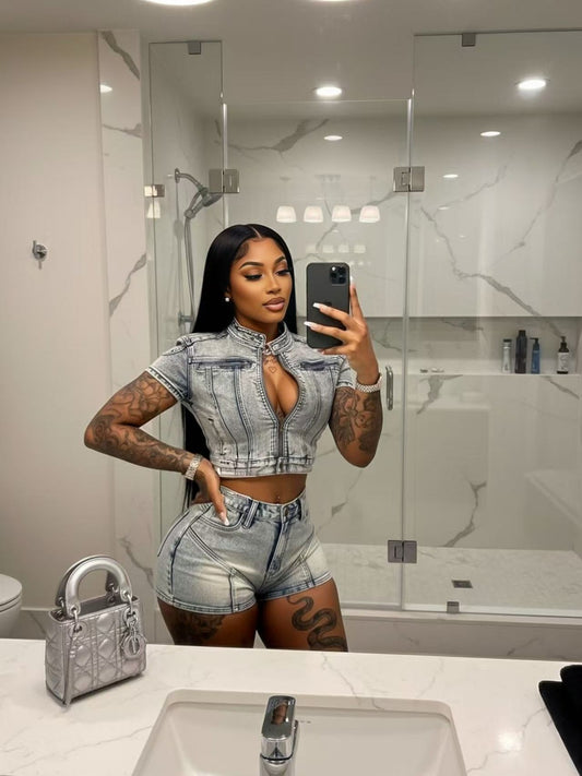 Washed Denim Set