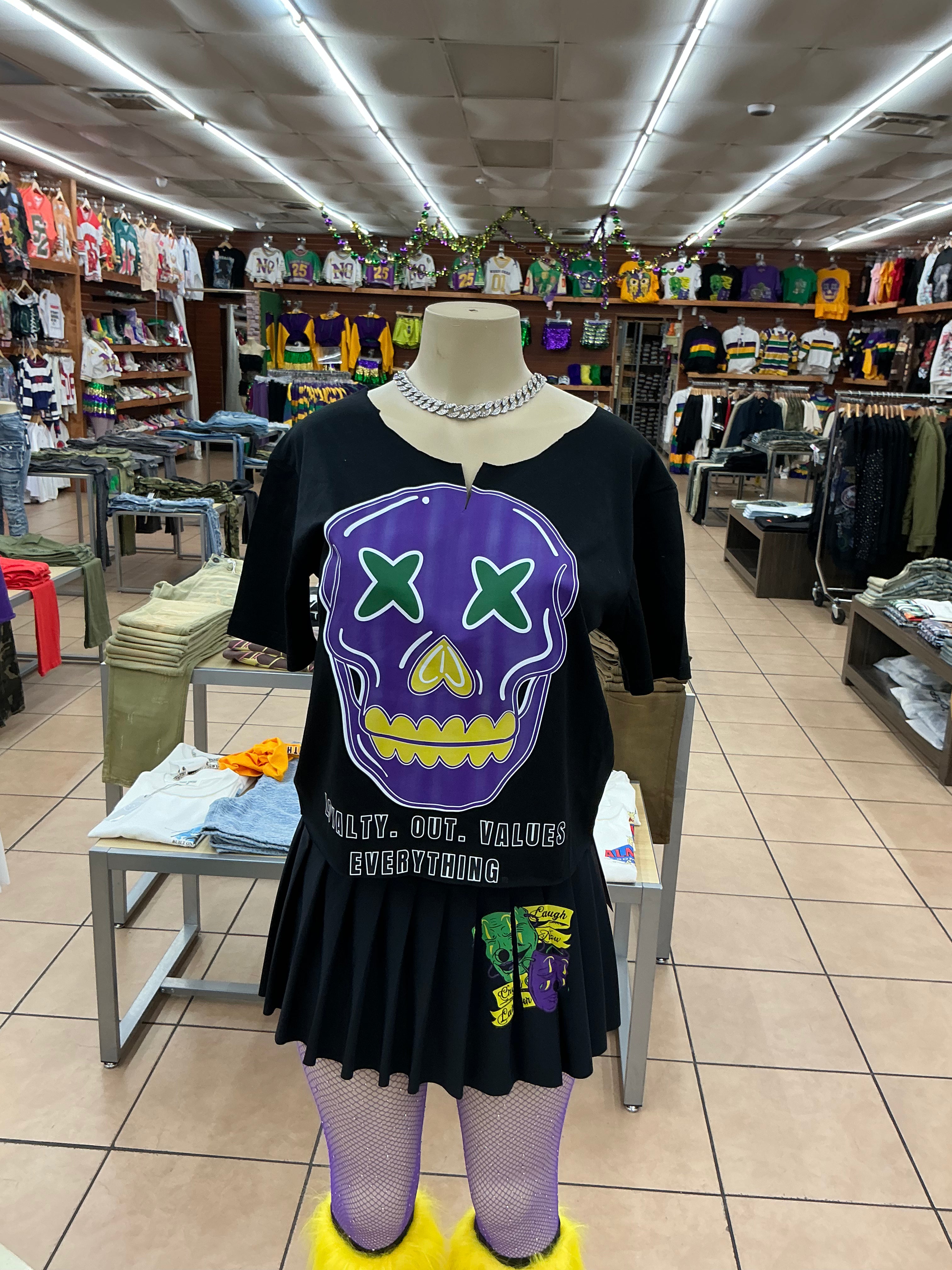 Mardi Gras Skull Top