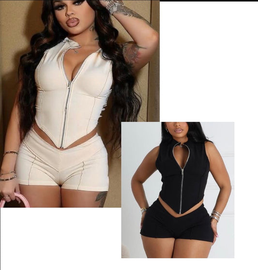Zip Shorts Set