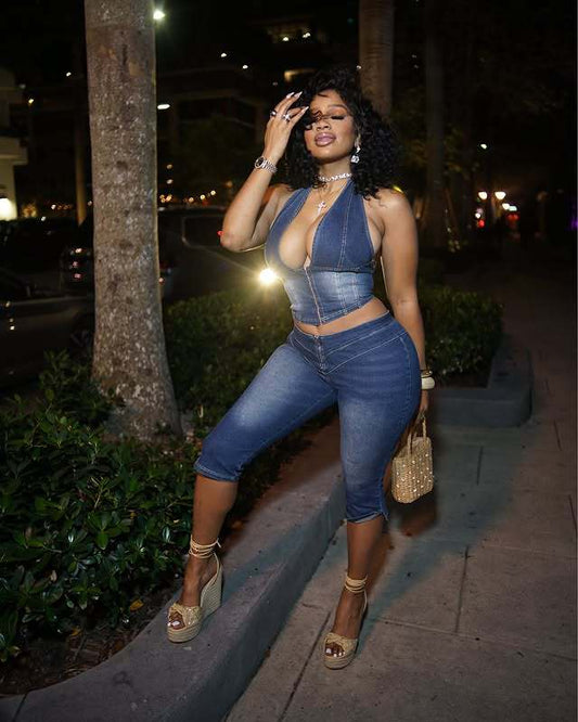 Denim Capris Set